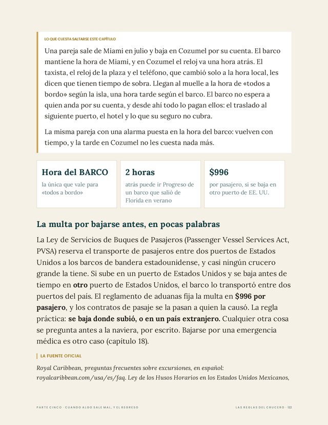 Página 135 de Las reglas del crucero: la frase en inglés del capítulo 21, lo que significa y qué responder si le dicen que no.